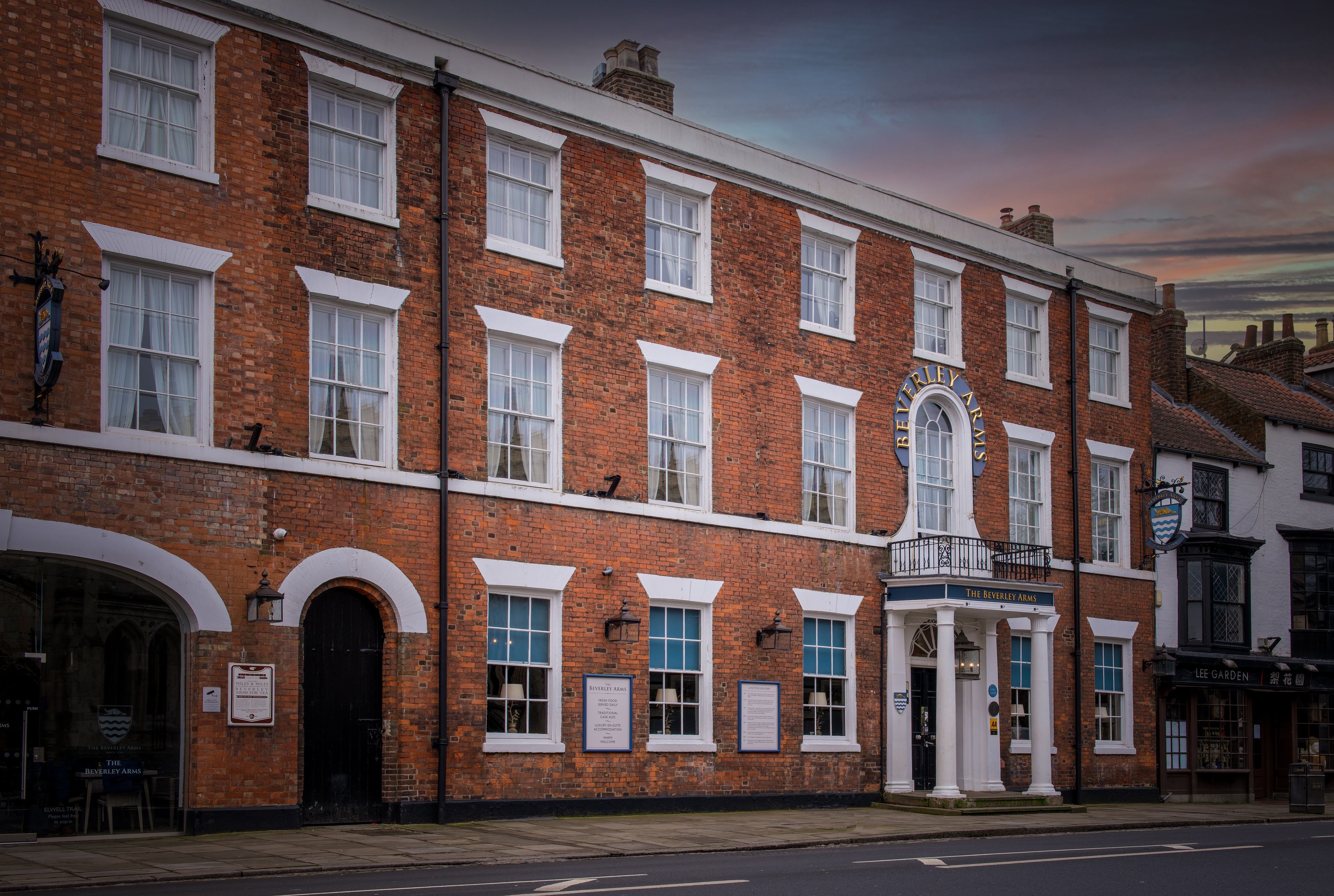 The Beverley Arms Hotel, a historic brick building